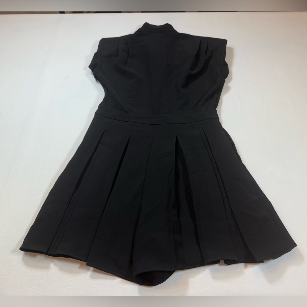 Nordstrom English Factory pleated romper black womens small sleeveless (bin W) - Picture 5 of 15